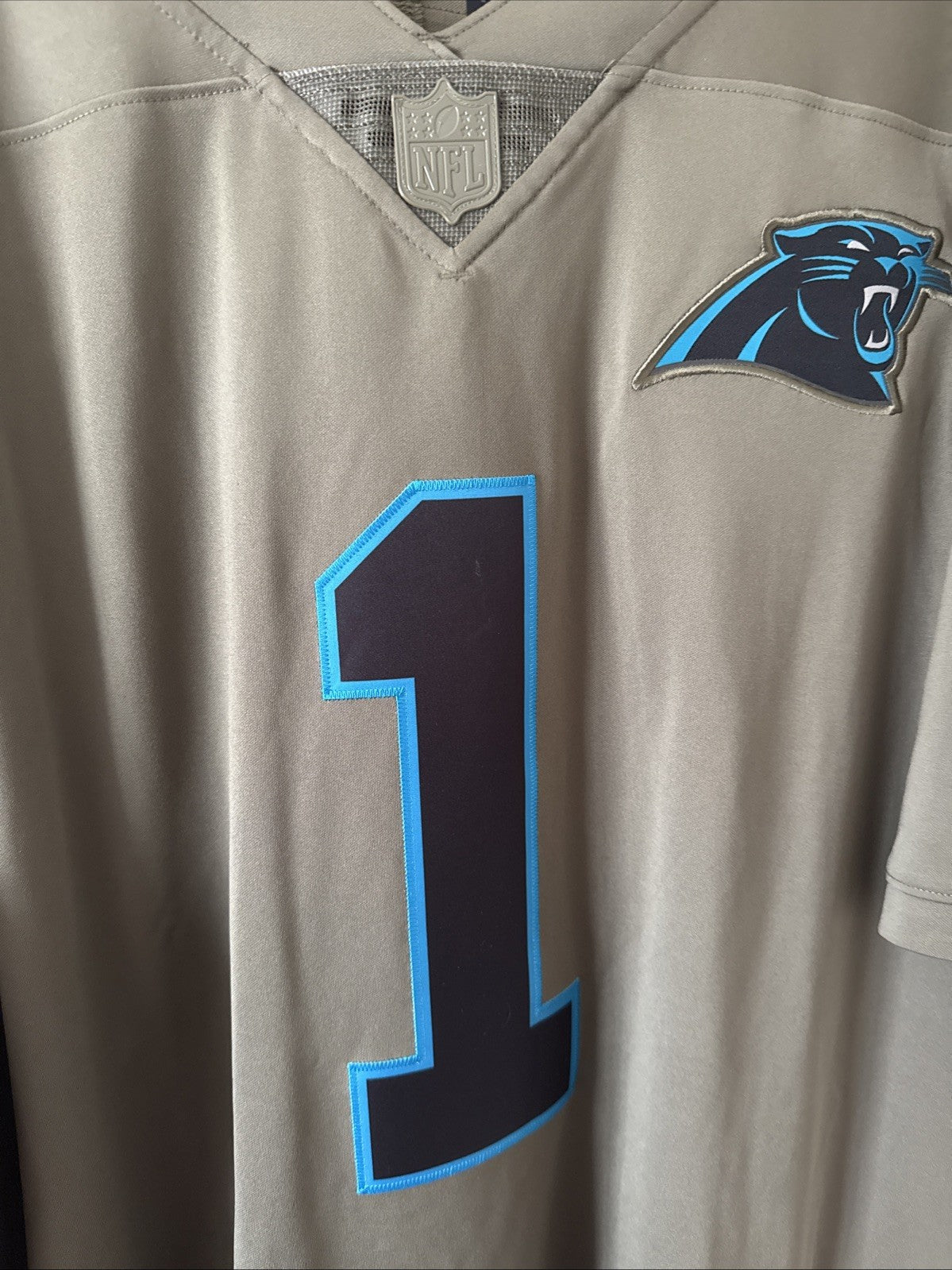 Men's Nike Cam Newton #1 Carolina Panthers Salute To Service Jersey Sz 3XL RARE