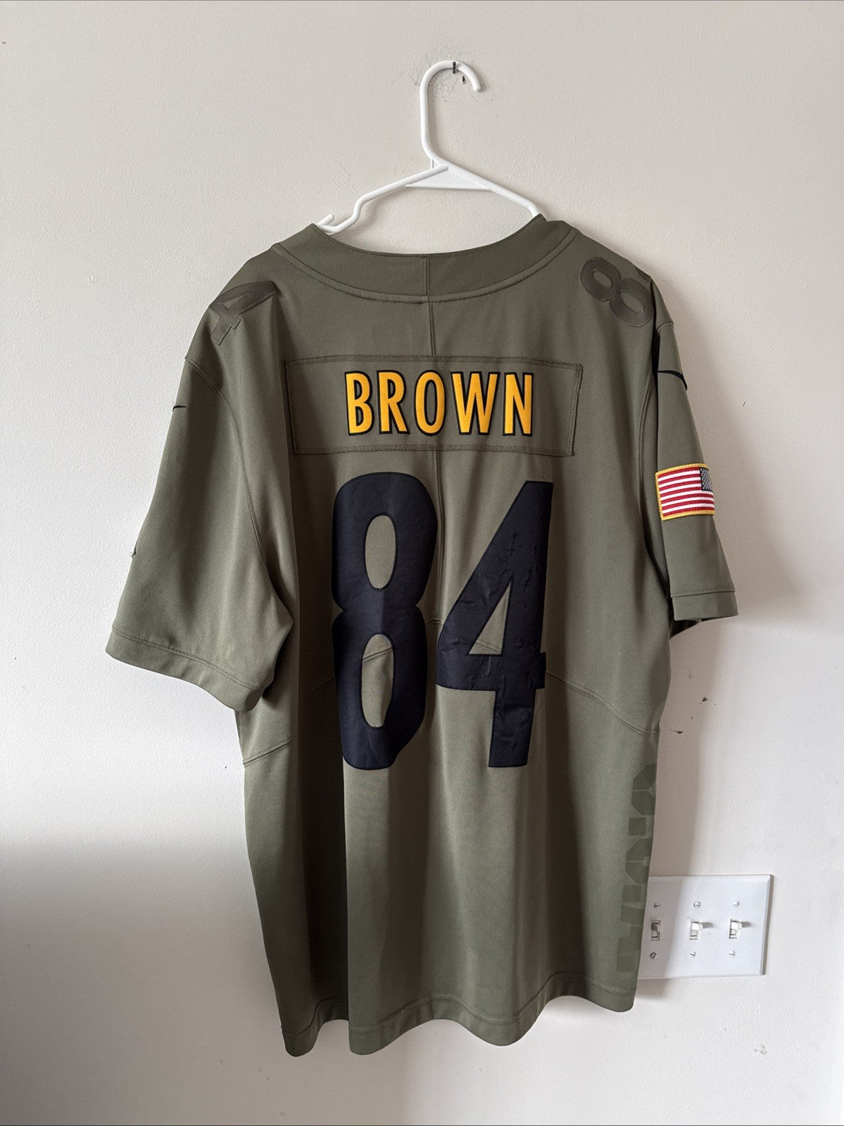 Men’s Nike Antonio Brown #84 Pittsburgh Steelers Salute To Service Jersey Sz XL